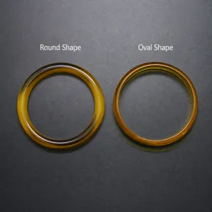 Wholesale synthetic amber beeswax single circle bangle round and flat style women jewelry