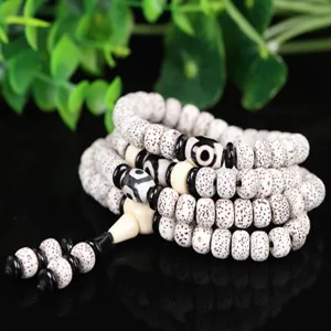 Perles de Bodhi Lune Étoile 108 bracelet de prière bouddhiste ensemble d'accessoires