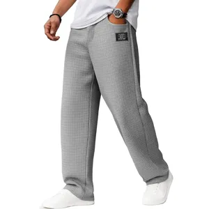 Pantalon droit de loisirs gaufré pour homme gris automne hiver mode tendance chic