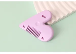 Peine de corte de pelo de doble cara en forma de corazón, cortador seguro para flequillo niños.