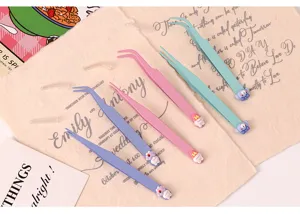 Macaron mignon pince en acier inoxydable courbée pointue diy clips de journal pour artisanat