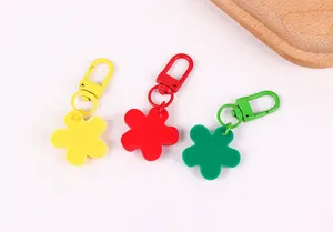 Snoepkleur bloem sleutelhanger schattige metalen sleutelring voor damestassen en mode accessoires.
