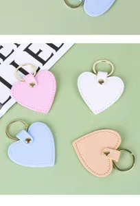 Llavero de cuero con corazón bonito colgante de bolso llavero metálico regalo