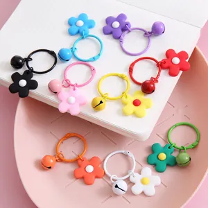 Koreaans Stijl Leuke Snoep Kleur Bloem Bel Sleutelhanger Creatieve Tas Ornament Mode Accessoires