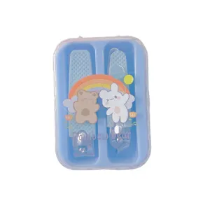 Niedliches tragbares Nagelknipser Set im Etui mit süßem Cartoon Design für den Alltag.