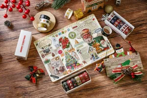 Weihnachten Washi Tape Set mit dekorativen Aufklebern Tagebuch Zubehör Geschenkbox Basteln.