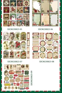 Weihnachten Vintage Sticker Set DIY Tagebuch Deko Material für Album Notizbuch Basteln.