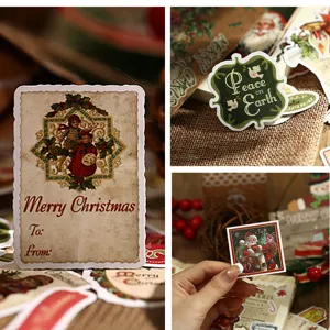 Vintage Weihnachten Aufkleber Pack DIY Tagebuch Dekoration Karten süße Feiertag Geschenke