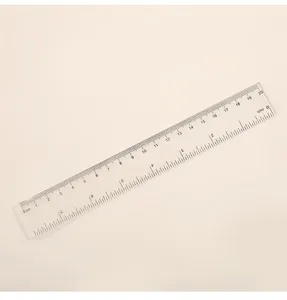 Règle en plastique transparent 20cm échelle métrique et impériale pour bureau école papeterie