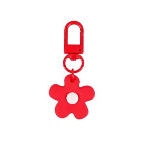 Rode bloem sleutelhanger schattige tas hanger metaal sleutelring mode cadeauaccessoire