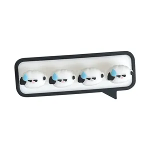 Mignon Enrouleur De Câble En Silicone De Dessin Animé Organisateur De Cordon De Bureau Support De Clip De Ligne De Chargeur USB Design D'Animal Gestion Des Câbles