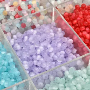 4mm Brushed Cat Eye Glass Beads Loose Spacer Beads For Handmade DIY Bracelets Jewelry Making