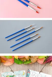 Blauwe handvat nylon haar verfkwasten set voor aquarel acryl schilderen kunst benodigdheden