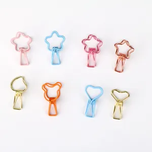 Colorate clip per carta metalliche cave a forma di stella cuore per cancelleria e ufficio