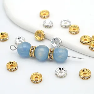 Kupfer Strass Rad Abstandhalter Perlen Mikro Eingelegt Kristall Lose Perlen Für DIY Armband Halskette Schmuckherstellung