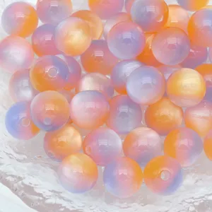 Colorful resin imitation cat eye round beads magic gradient DIY jewelry accessories