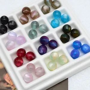 Colorful jelly cat eye round loose beads for handmade DIY bracelet jewelry accessories
