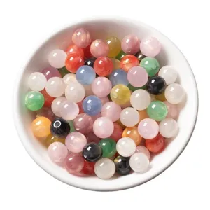 Colorful resin glitter beads mixed starry sand round DIY handmade jewelry accessories