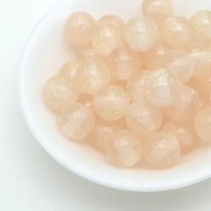 Glitter jelly resin round beads for DIY handmade bracelets, phone charms, and jewelry making.