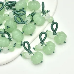 Pendentif citrouille verte fait main accessoire de corde tressée DIY pour bracelet bijoux