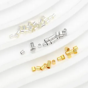 Perles à écraser en cuivre Tubes de positionnement Perles d'espacement pour DIY Bracelet Collier Accessoires de bijoux