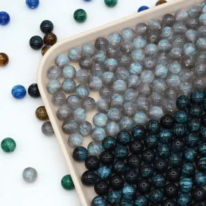 DIY starry galaxy blue light mermaid round loose beads for bracelet phone chain accessories