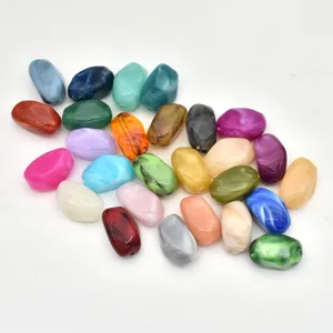 Colorful irregular marbled acrylic loose beads for DIY handmade bracelets jewelry making