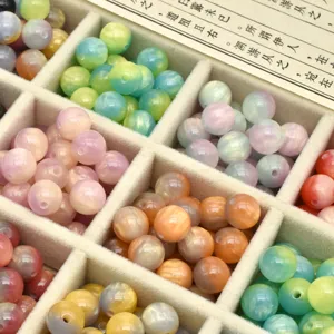 Colorful resin beads diy loose beads gradient tie-dye jewelry accessories for making bracelets