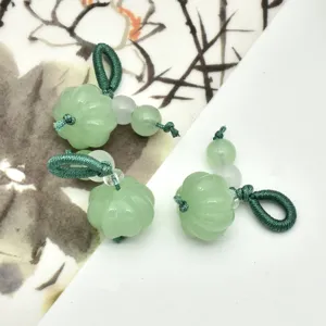 Pendentif citrouille vert style chinois fait main bracelet DIY cordon accessoire bijou 1pc