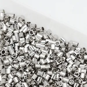 Perles d'espacement de tube en métal argenté pour la fabrication de bijoux de bracelet DIY.