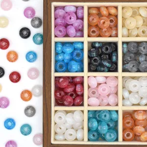 Starry glitter resin beads large hole spacer beads for DIY jewelry making phone charms crafts