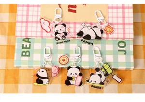 Süßer Cartoon Panda Acryl Schlüsselanhänger Anhänger schöne Tasche Zubehör Geschenkidee