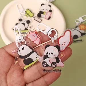 Süßer Cartoon Panda Acryl Schlüsselanhänger Taschenanhänger perfekt für tolle Geschenke