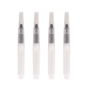 Set of 4 transparent water brush pens for watercolor painting and water-soluble pencils.