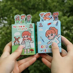Cute cartoon stationery box set, creative student office supplies, lovely portable paper box.