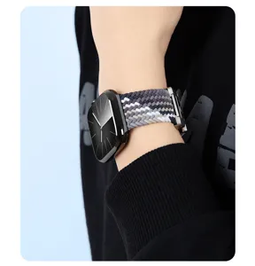 Correa de reloj de nylon trenzado loop compatible con reloj inteligente, cómoda y duradera.