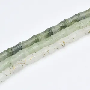 Ancient Style Glass Liuli Loose Beads Tie Dye Bamboo Joint DIY Jewelry Making Accessories For Handcraft Bracelet Craft