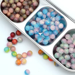 Colorful Gradient Resin Loose Beads For DIY Handmade Bracelets Phone Chains And Jewelry Making Accessories Craft Supplies