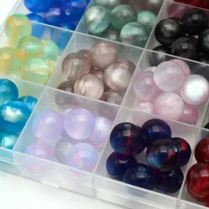 Perles oeil-de-chat gelée de rêve 12mm en détail, perles en vrac colorées pour bracelet DIY.