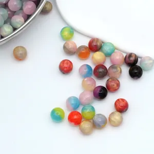 Tie-dye resin round beads detail for DIY handmade bracelets phone charms jewelry making