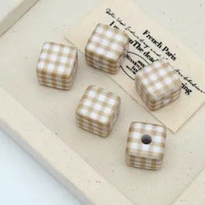Acrylic checkered cube loose beads DIY handmade bracelet necklace phone chain jewelry accessories