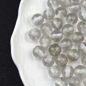 16mm glitter resin beads for DIY jewelry making, phone charms, and handmade craft accessories.