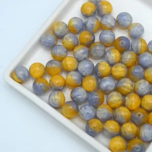 Resin beads diy handmade jewelry accessories marble pattern colorful round beads detailing