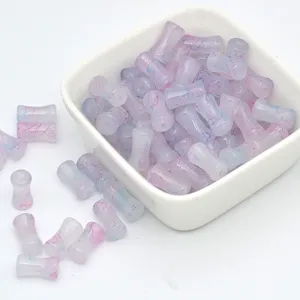Glass tie-dye bamboo beads loose spacer beads for handmade DIY bracelets hair accessories