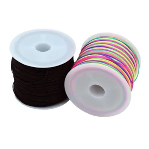 Nylon koord spoel set, kleurrijke en bruine gevlochten draden voor DIY sieraden maken.