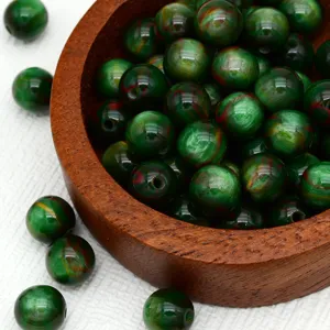 Green cat eye beads loose gemstone beads for DIY handmade jewelry bracelet necklace making supplies