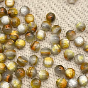Perline rotonde in resina stile pittura ad olio sfuse per braccialetto collana fai da te