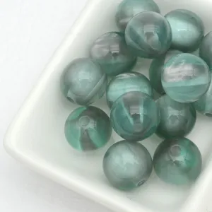 12mm perles oeil de chat vert gelee perles en vrac pour bracelets DIY breloques de telephone