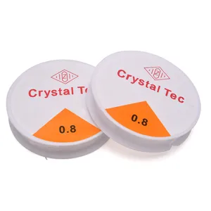 Vista detallada del hilo de cuentas de cristal elástico transparente, bobina 0.8mm para joyería.