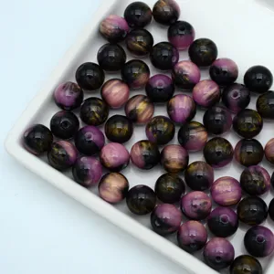 Marbled color-blocked resin round beads DIY loose beads for handmade bracelet jewelry accessories